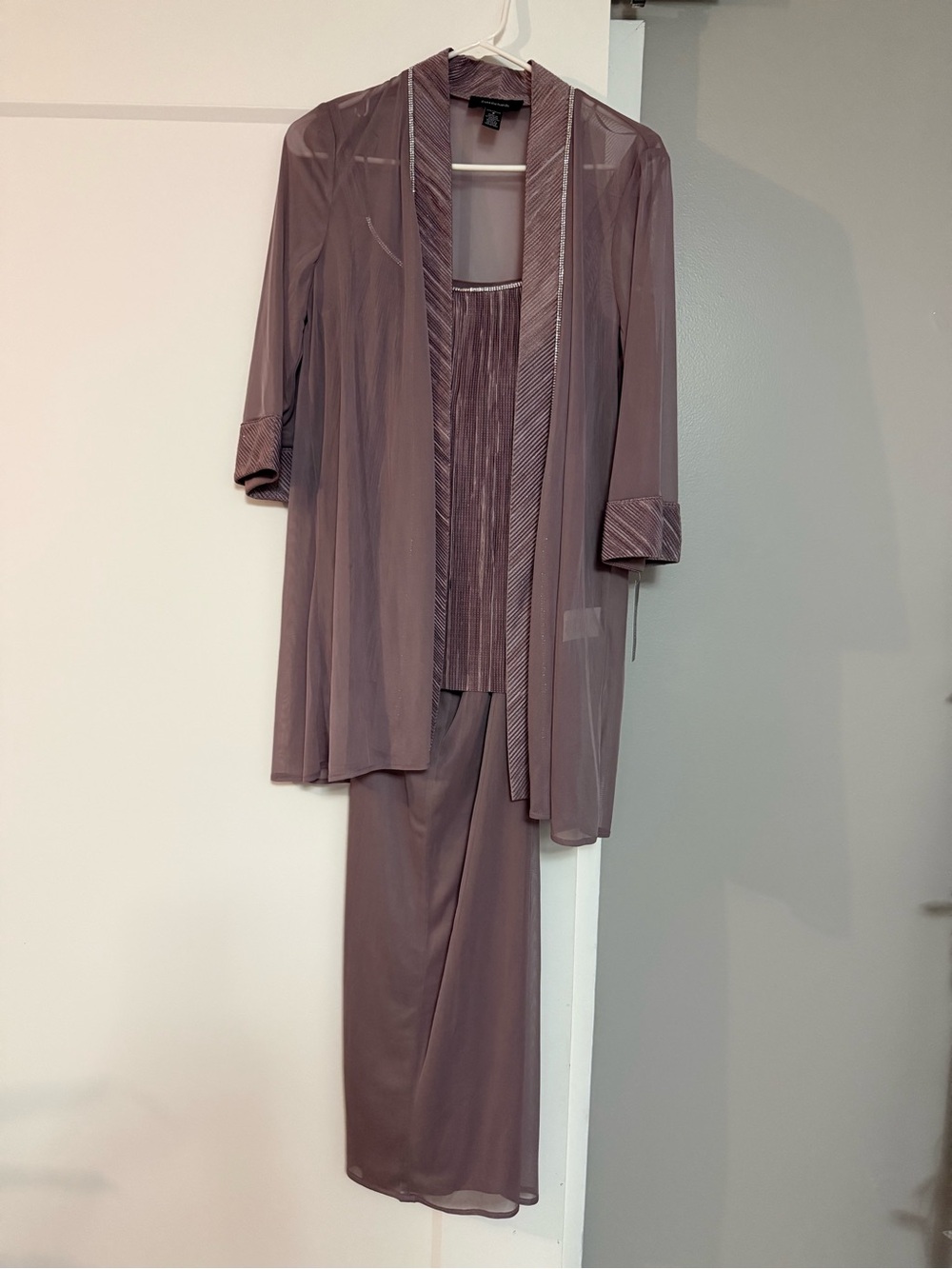 R&M Richards Mauve 3-Piece Evening Pantsuit
